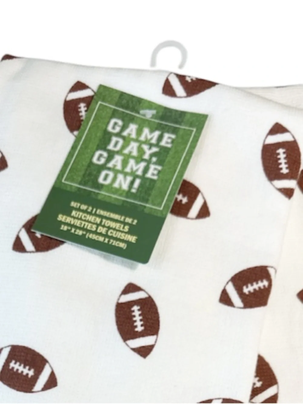 NEW Game Day, Game On! THANKSGIVING TURKEY & FOOTBALL Kitchen Towel Set/2